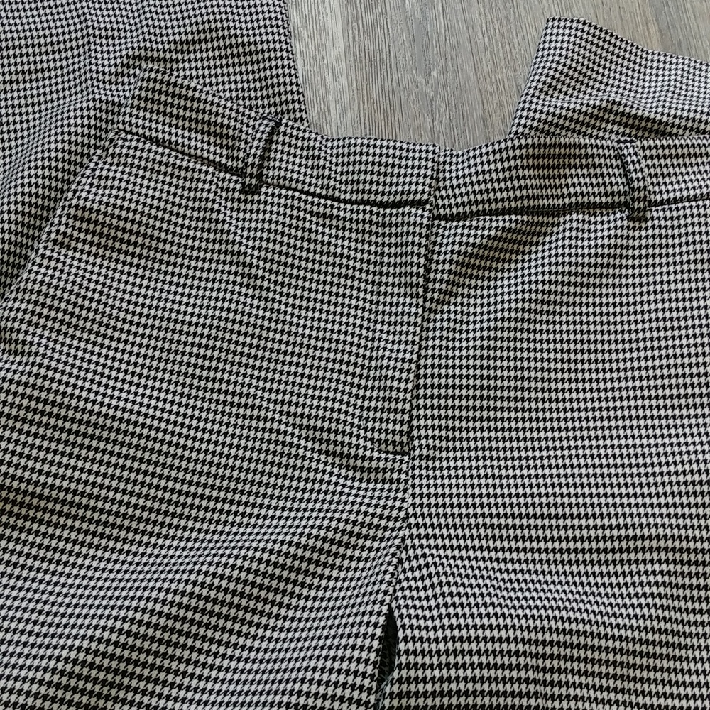 Houndstooth Wide Leg Cropped Trousers Size 4